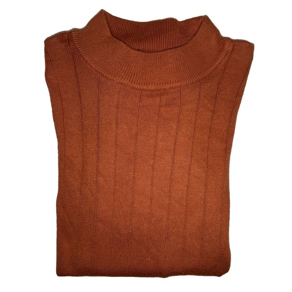 VALDA By Toscano Mens Crewneck Knit Sweater Pullover Orange Small MADE IN ITALY - Picture 8 of 9